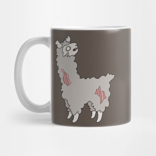 Zombie Llama Cartoon // Funny Halloween Zombie Mug